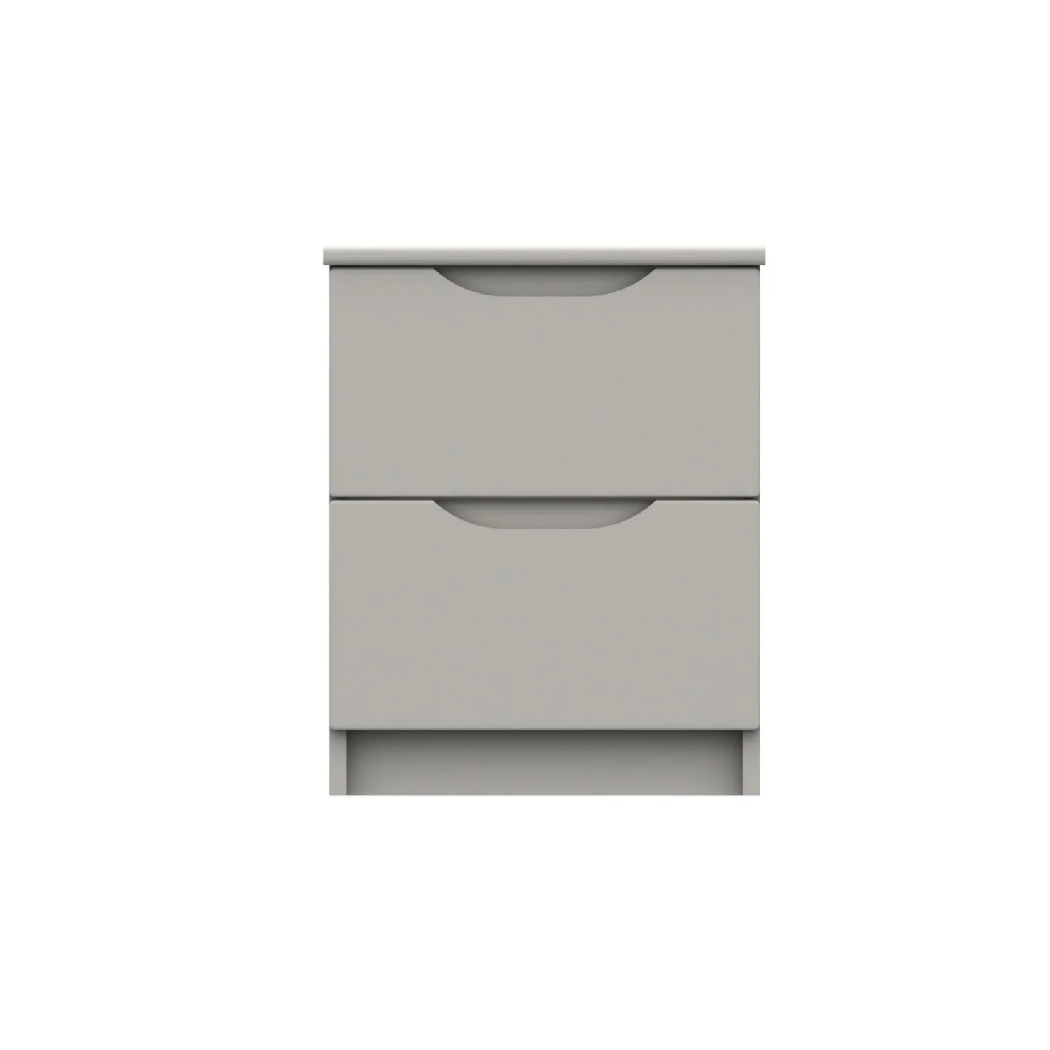 Balagio Ready Assembled Bedside Table with 2 Drawers - Light Grey Gloss - Image 4