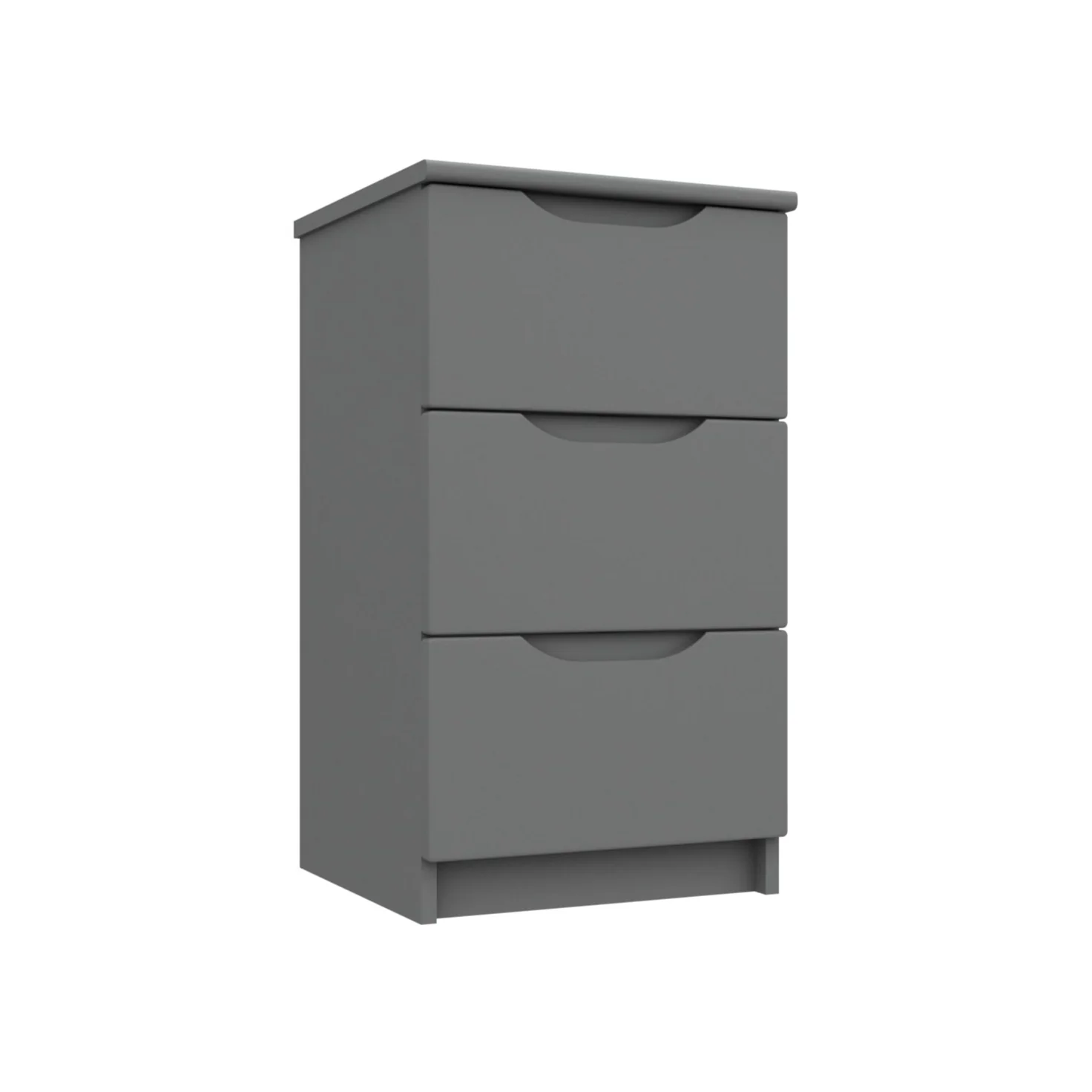 Balagio Ready Assembled Bedside Table with 3 Drawers - Dusk Grey Gloss - Image 5