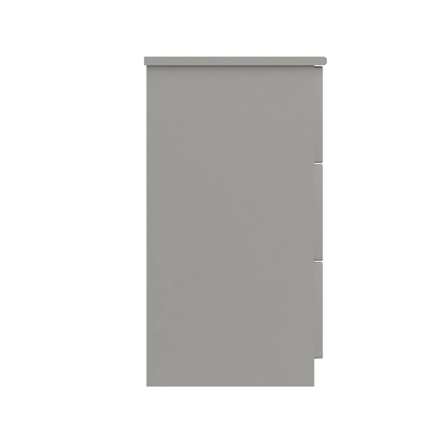 Balagio Ready Assembled Bedside Table with 3 Drawers - Light Grey Gloss - Image 5