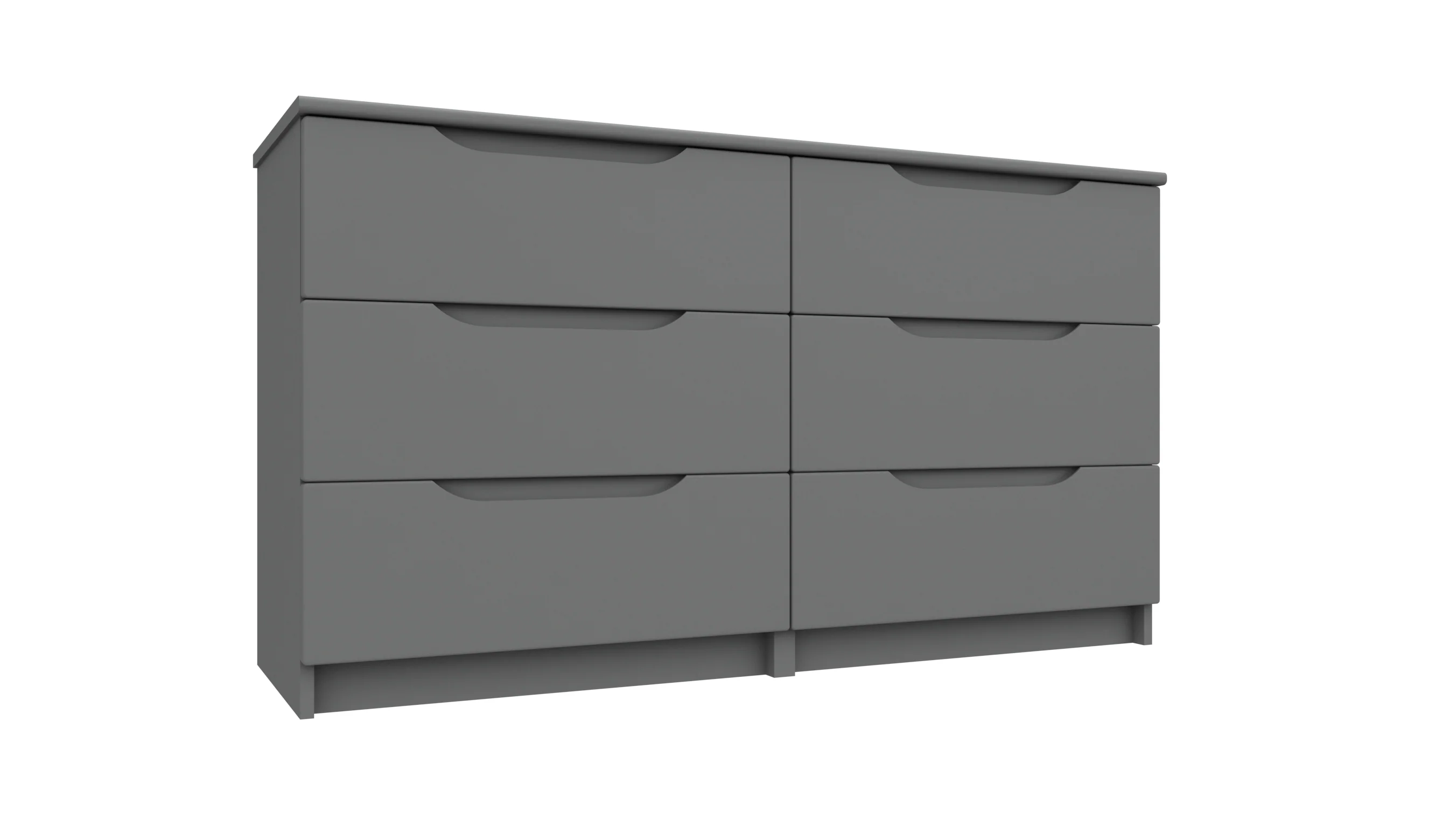 Balagio Ready Assembled Double Chest of Drawers with 3 Drawers - Dusk Grey Gloss - Image 3