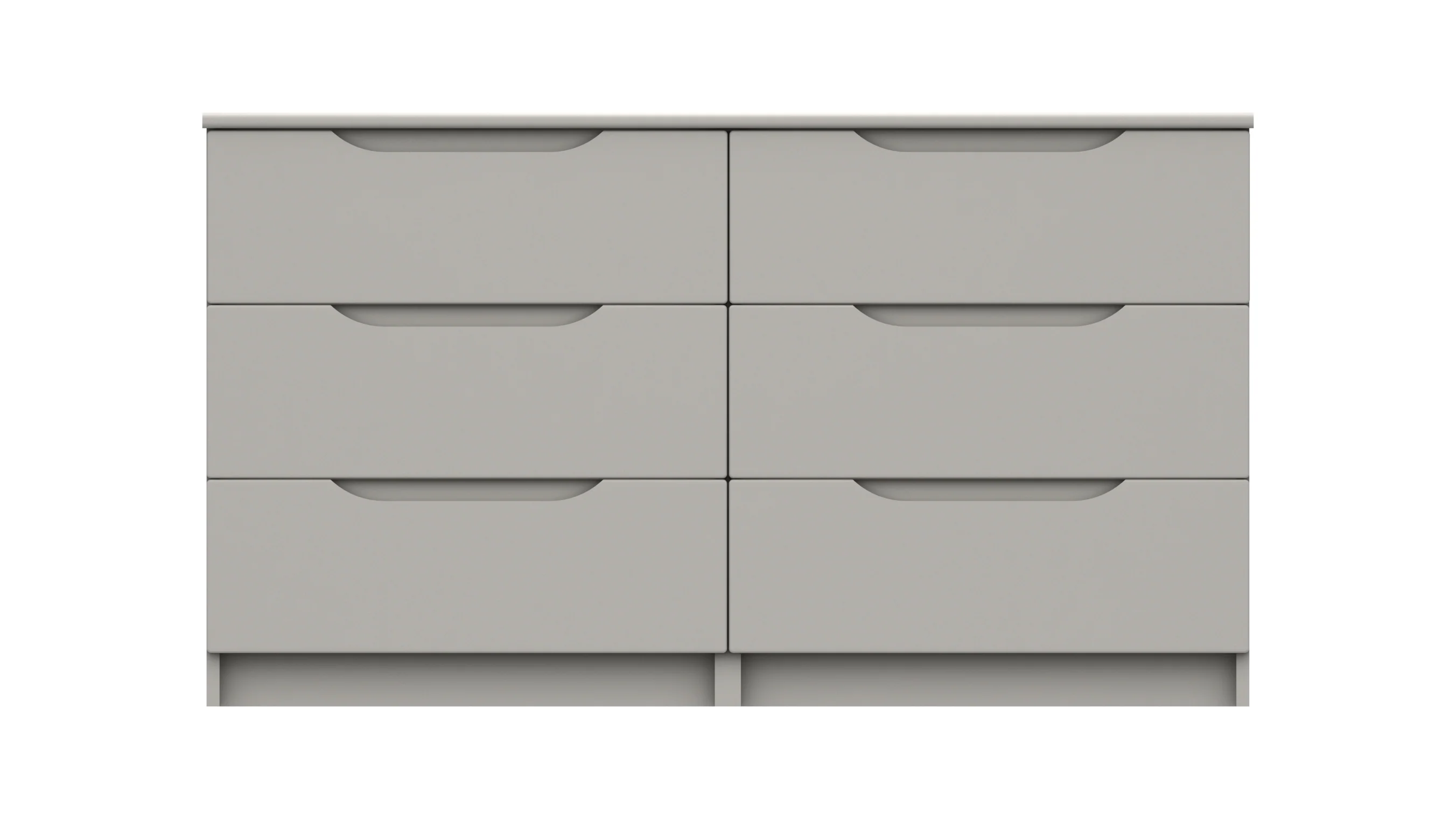 Balagio Ready Assembled Double Chest of Drawers with 3 Drawers - Light Grey Gloss - Image 3