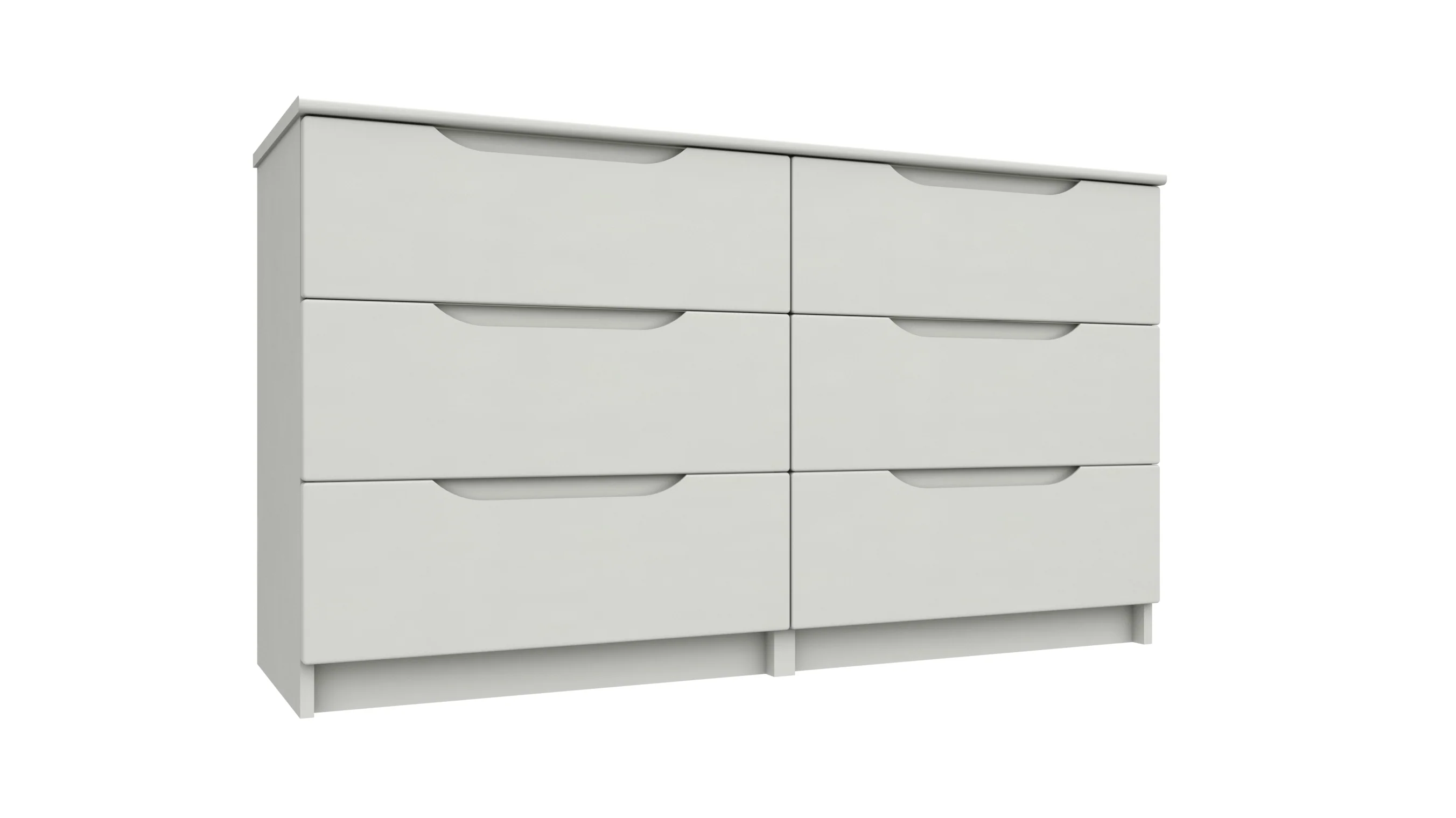 Balagio Ready Assembled Double Chest of Drawers with 3 Drawers - White Gloss - Image 3