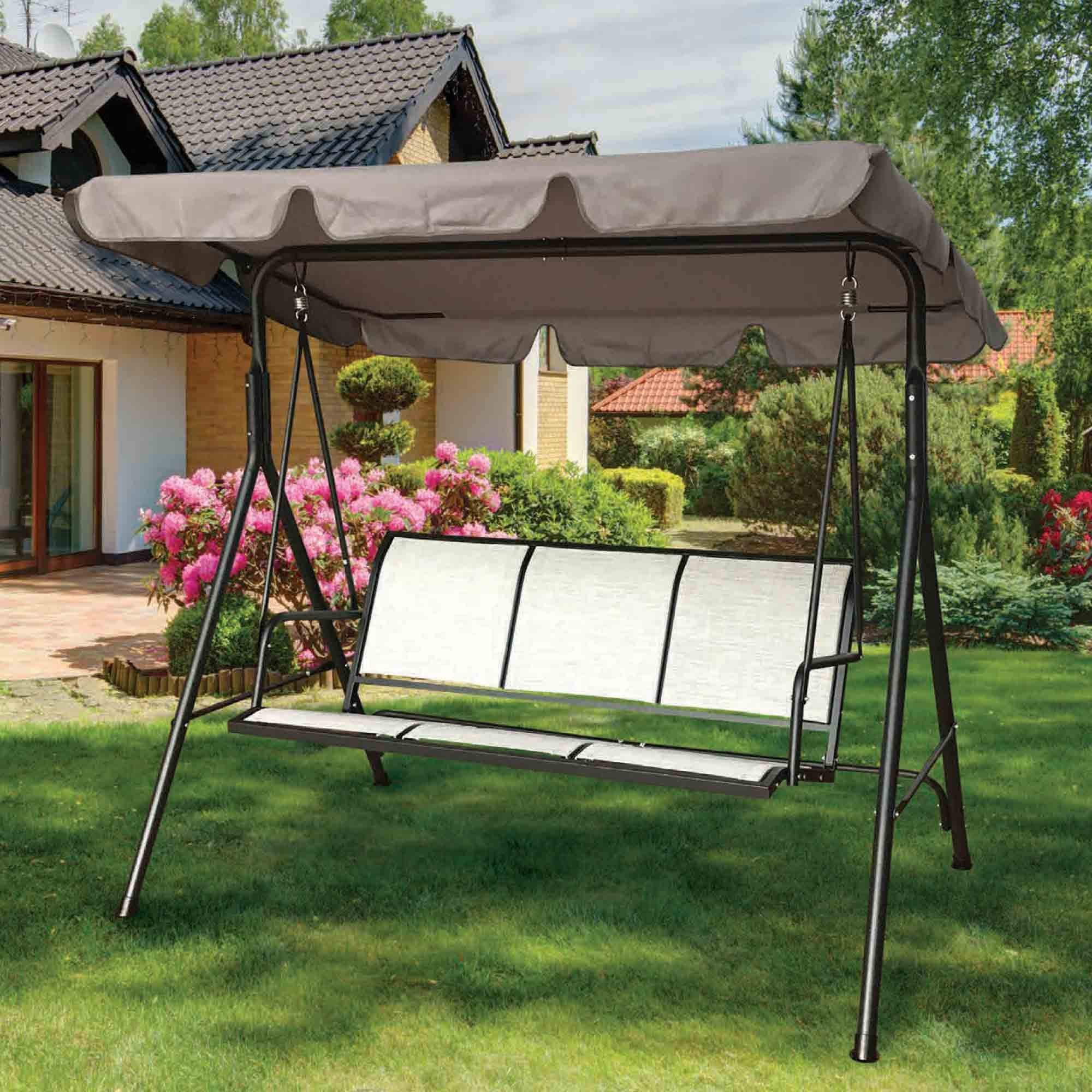 Silver & Stone Bali 3 Seater Swing Hammock Bench 110 x 170 x 153cm