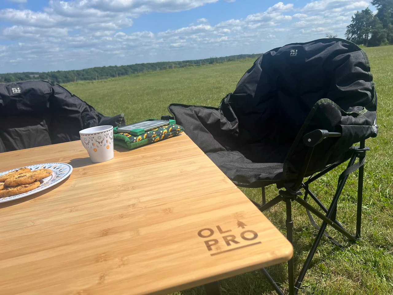 Bamboo Camping Table 4 Folding 90cm x 90cm - Image 2