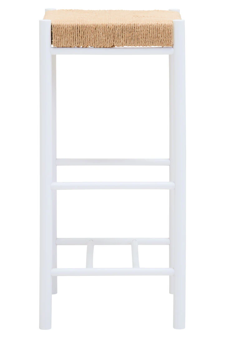 Bandar Natural Rope and White Bar Stool