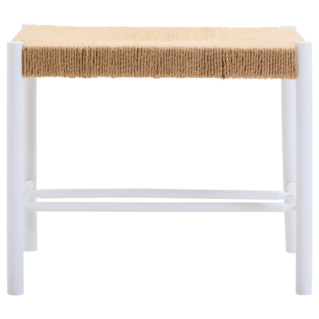 Bandar Small Natural Rope and White Wood Bench