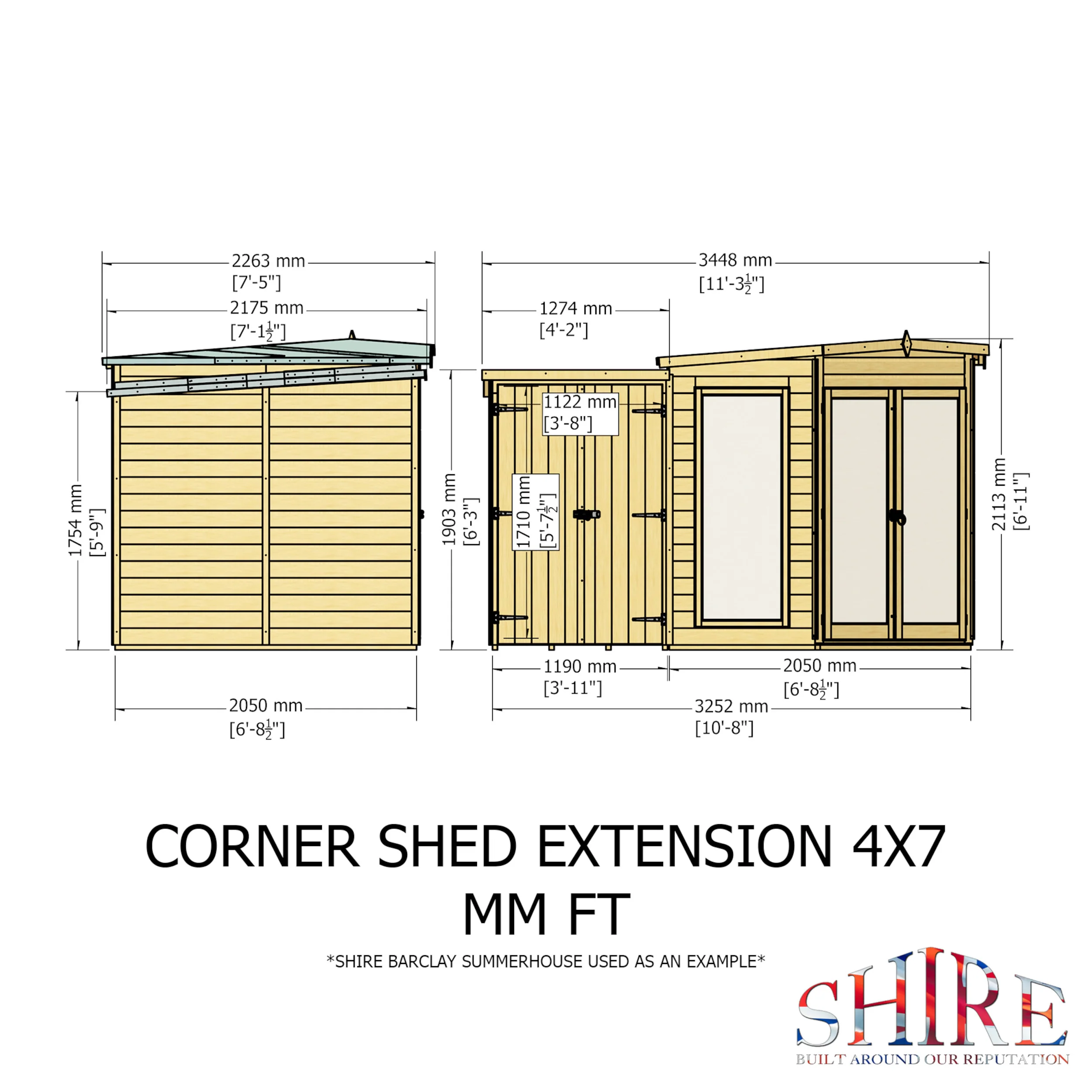 Barclay Corner Summerhouse With Side Shed - Image 5