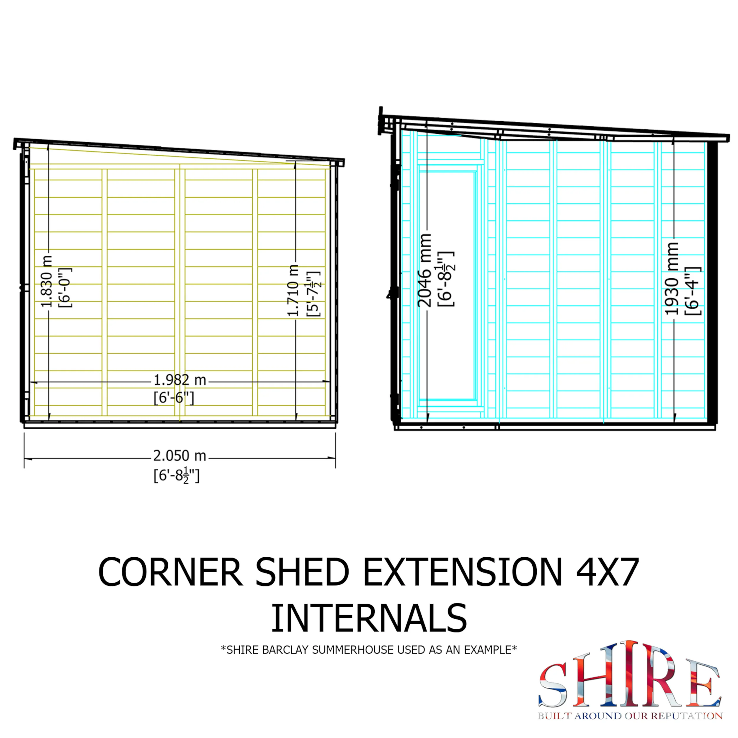 Barclay Corner Summerhouse With Side Shed - Image 7
