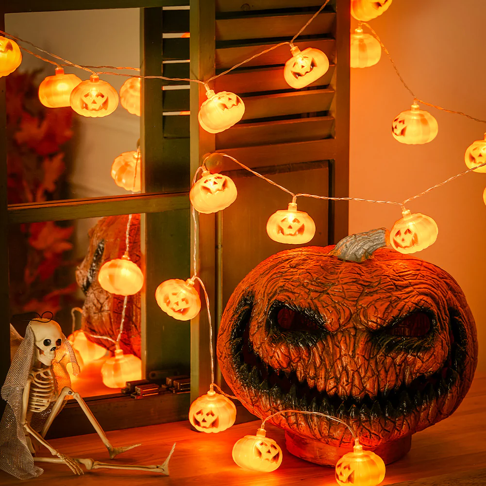 Battery Operated Pumpkin String Lights - Image 2