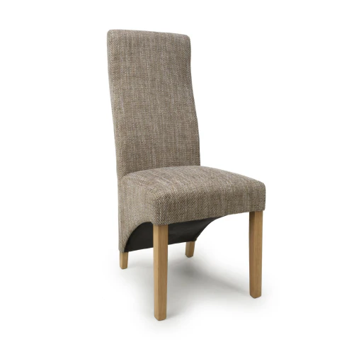 Baxter Wave Back Tweed Oatmeal Dining Chair - Set Of 2
