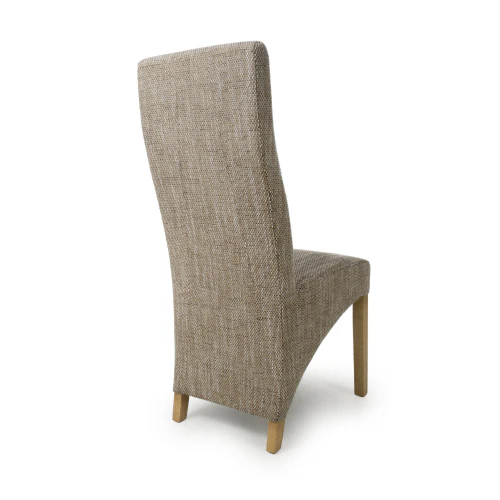 Baxter Wave Back Tweed Oatmeal Dining Chair - Set Of 2 - Image 2