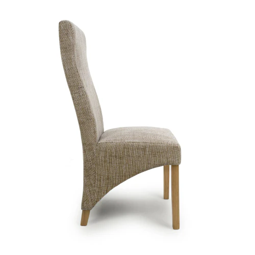 Baxter Wave Back Tweed Oatmeal Dining Chair - Set Of 2 - Image 3