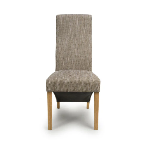 Baxter Wave Back Tweed Oatmeal Dining Chair - Set Of 2 - Image 4