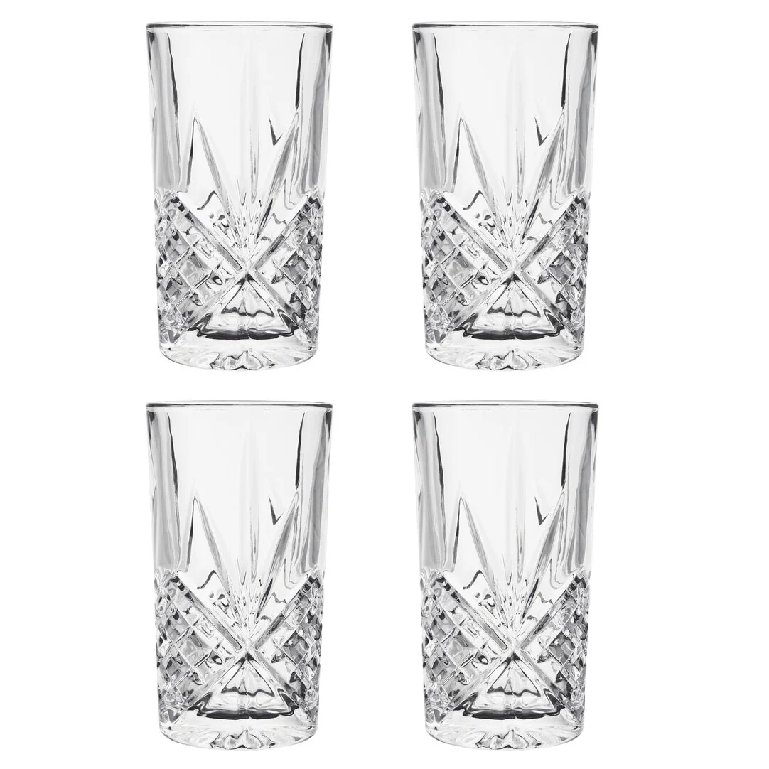 Beaufort Set of 4 Crystal High Ball Glasses