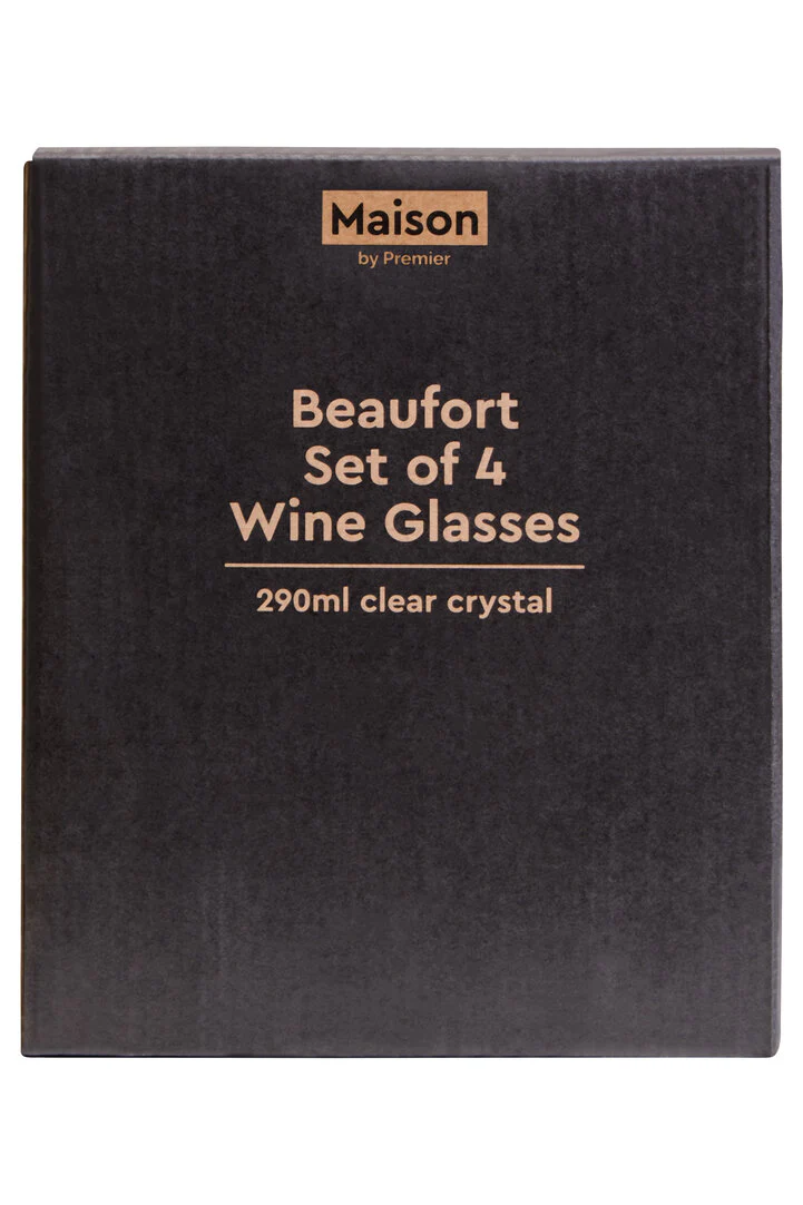 Beaufort Set of 4 Crystal  Wine Glasses - Image 7