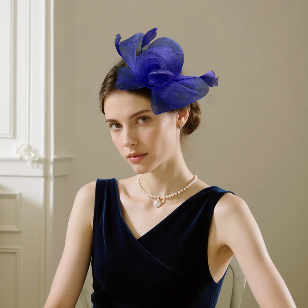 Blue Vintage Fashion Fascinator - Image 3