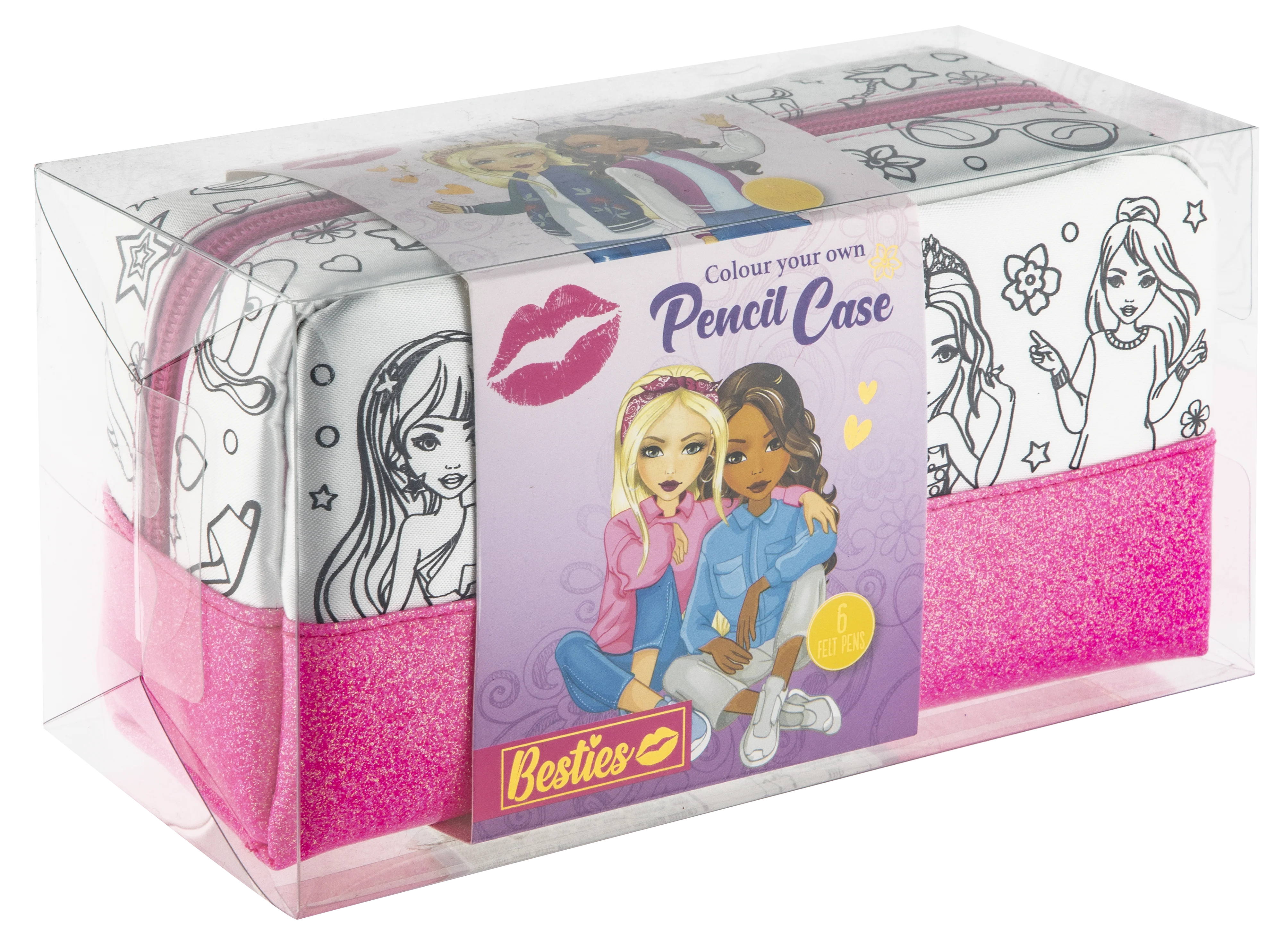 Besties Colour Your Own Pencil Case