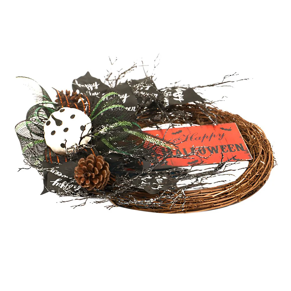 Black Bow Halloween Wreath - Image 4