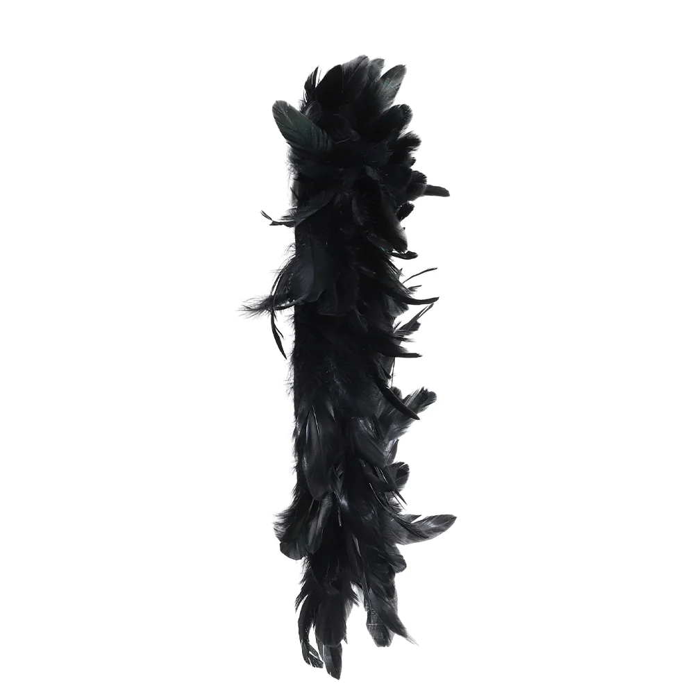 Black Feather Wreath with Lights for Halloween - Image 5