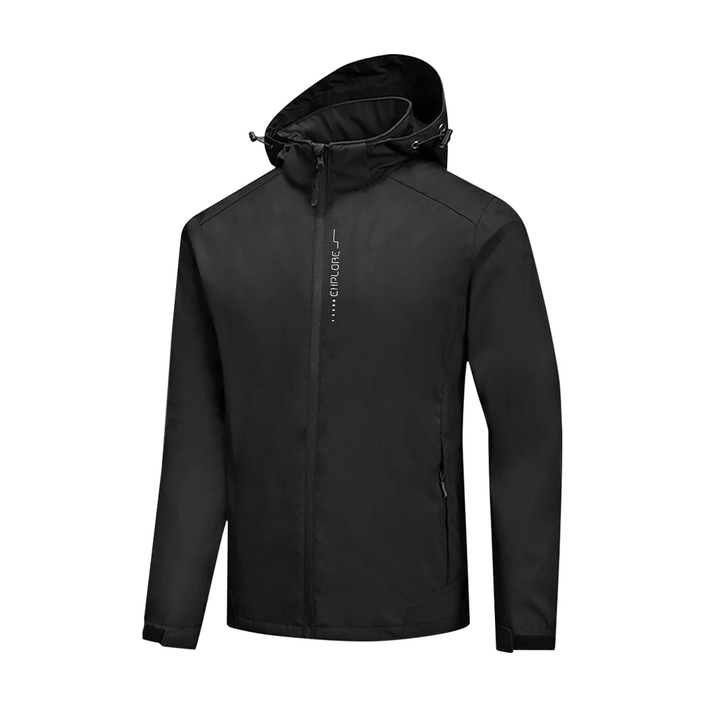 Black Waterproof Softshell Jacket with Hood - Image 2