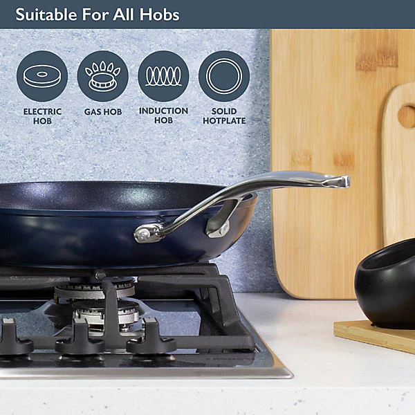 Blackmoor Non-Stick Frying Pan Blue | Induction & Oven Safe Aluminium Skillet - Image 2