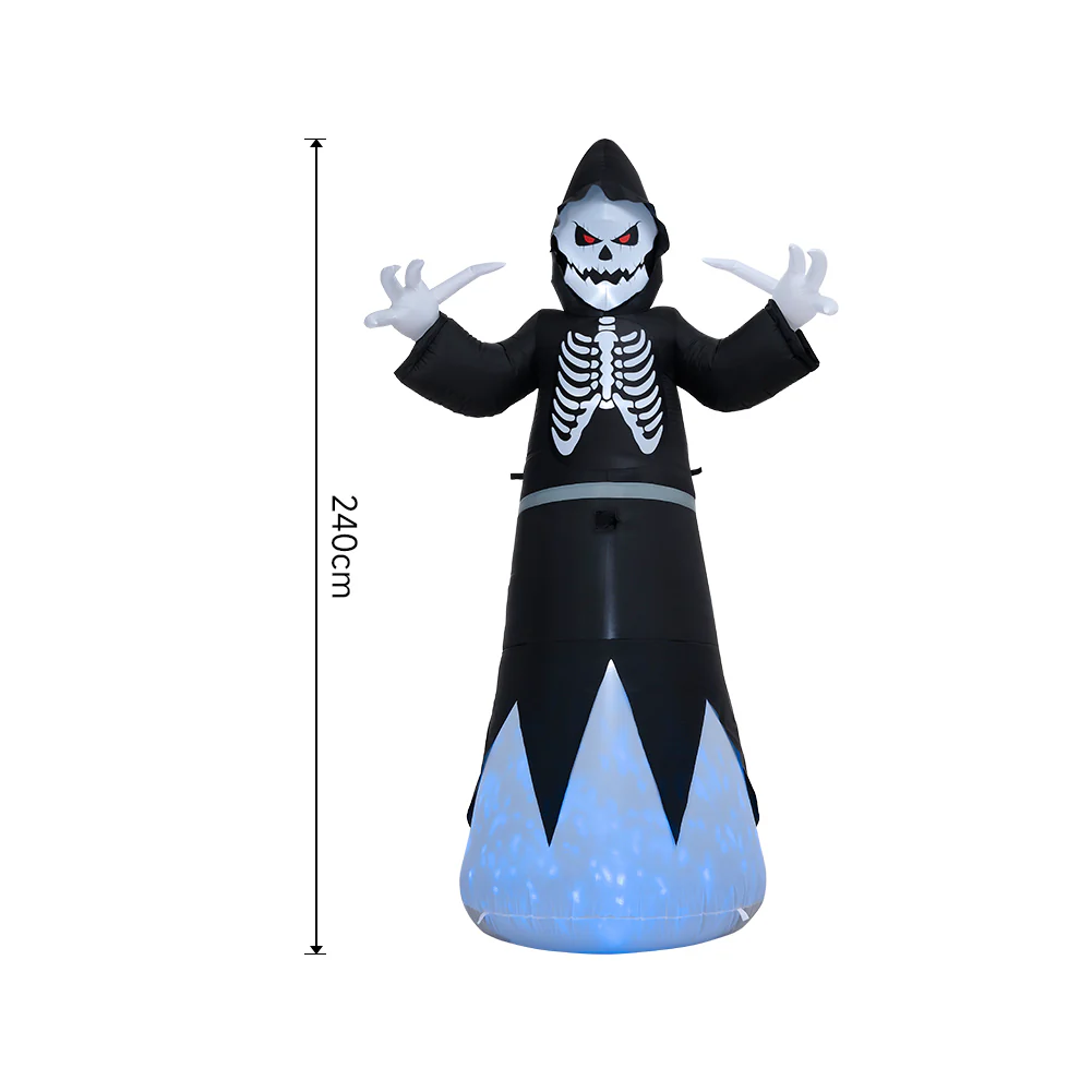 Blow Up Outdoor Halloween Grim Reaper Inflatable with Blue Lights - Image 8