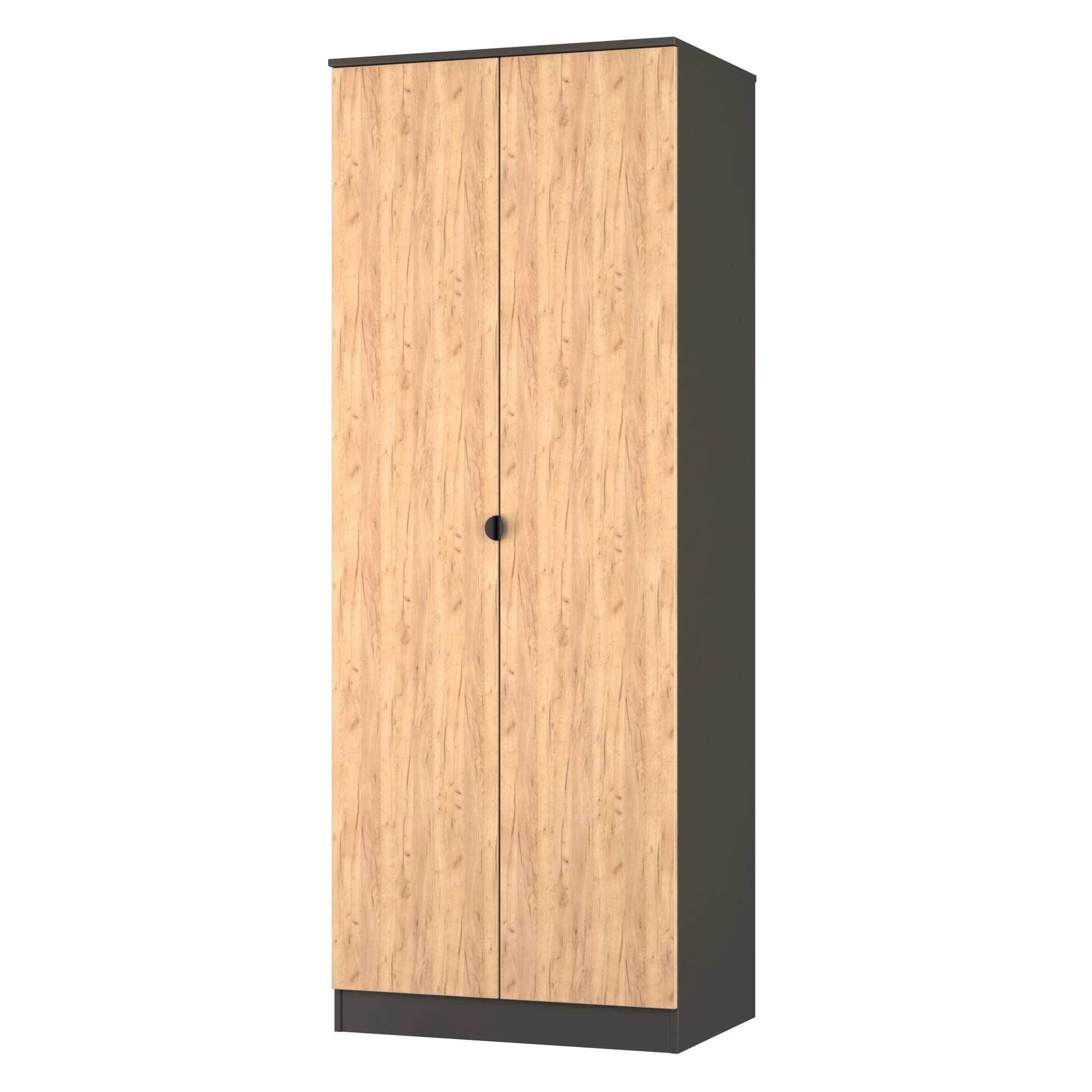 Bora Tall  2 Door  Robe in Gold Craft Oak & Graphite - Ready Assembled - Image 3
