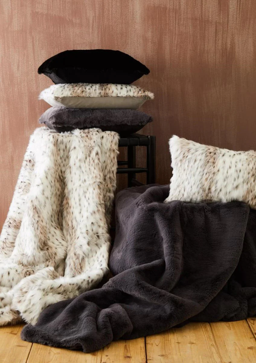 Bosie Lamina Animal Print Rectangular Fur Cushion - Image 9