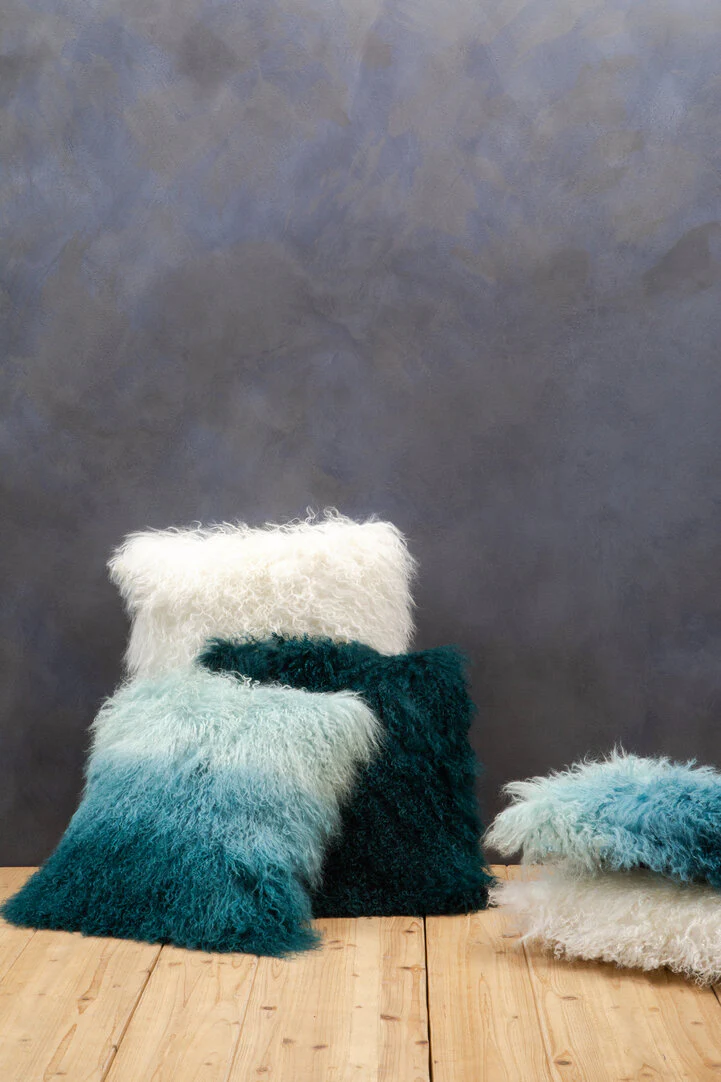 Bosie Mongolian Fur White Rectangular Cushion - Image 3