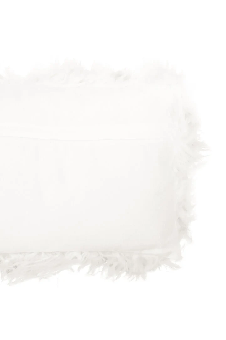 Bosie Mongolian Fur White Rectangular Cushion - Image 6