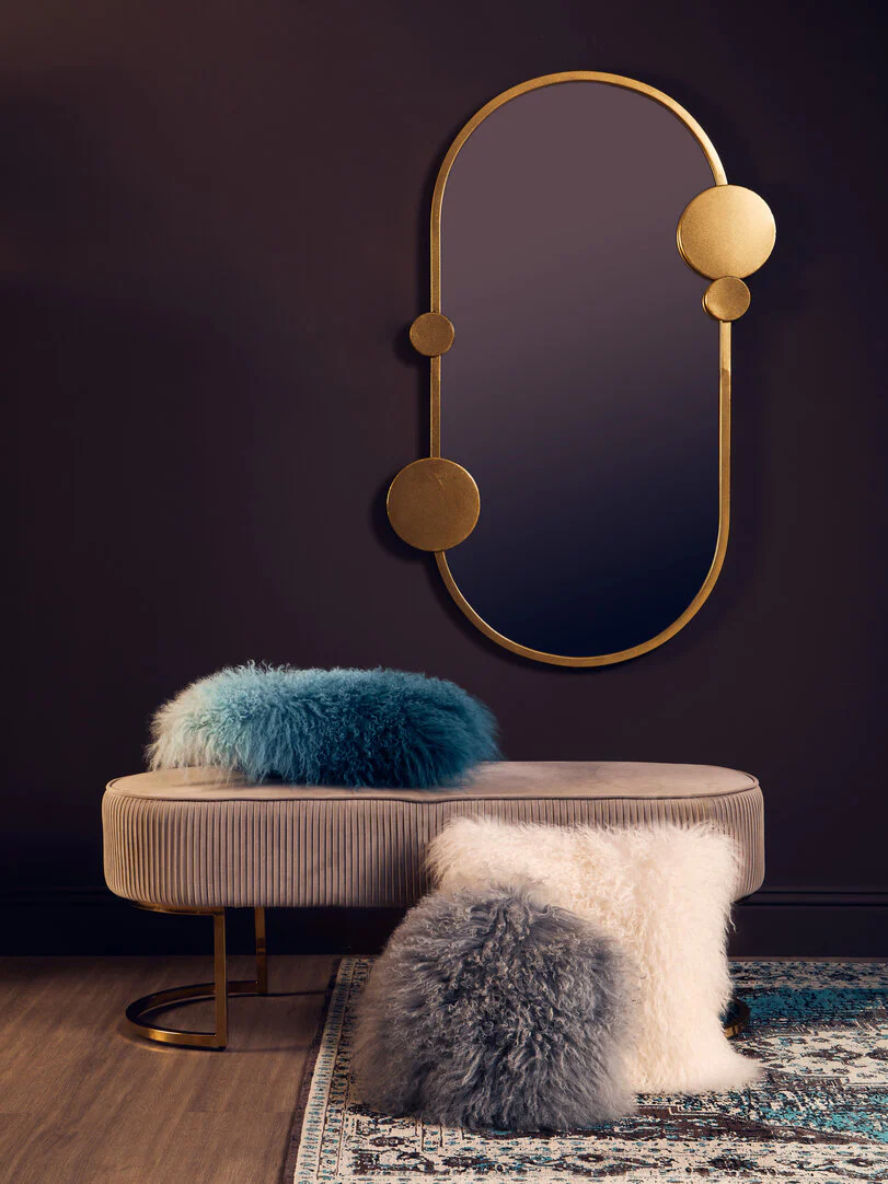 Bosie Mongolian Fur White Square Cushion - Image 3