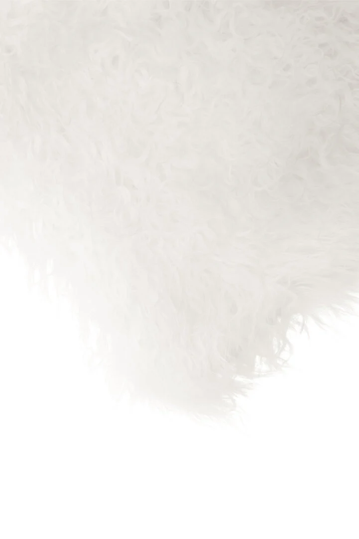 Bosie Mongolian Fur White Square Cushion - Image 4