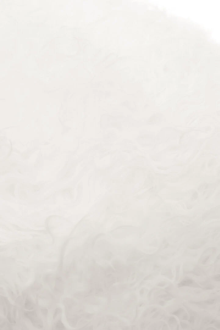 Bosie Mongolian Fur White Square Cushion - Image 5