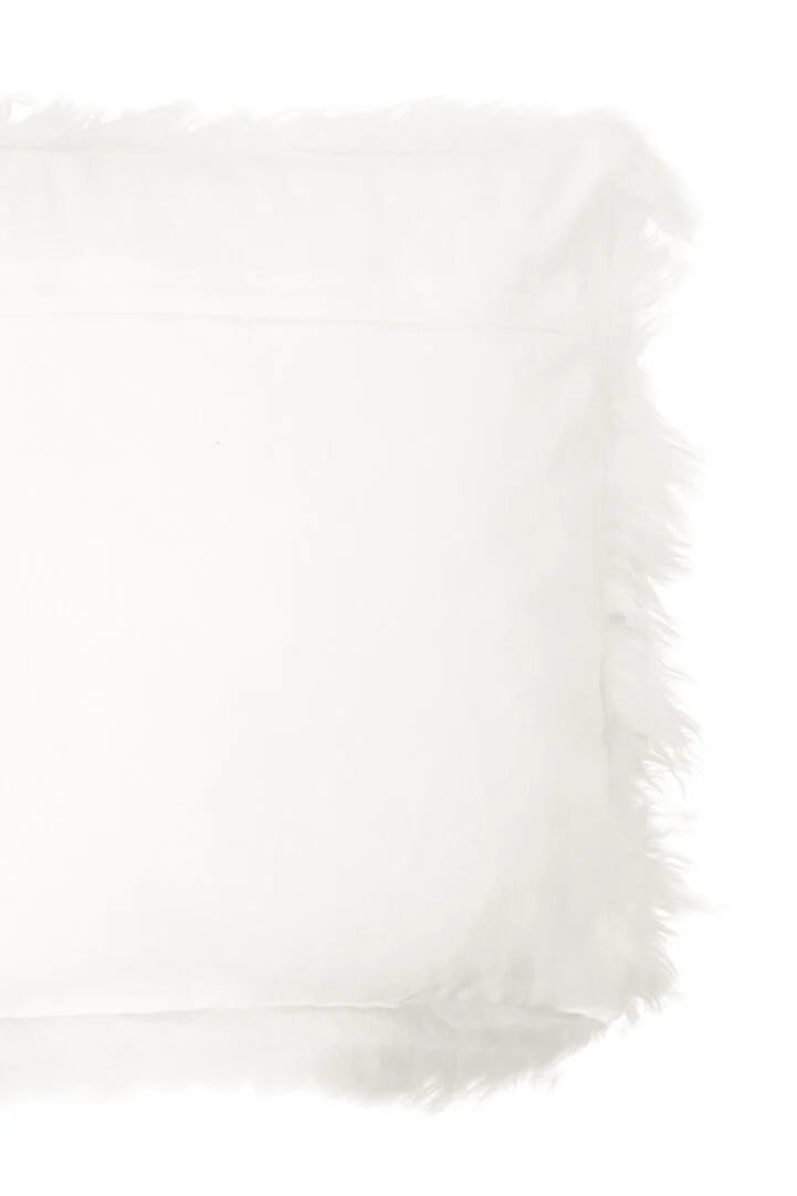 Bosie Mongolian Fur White Square Cushion - Image 6