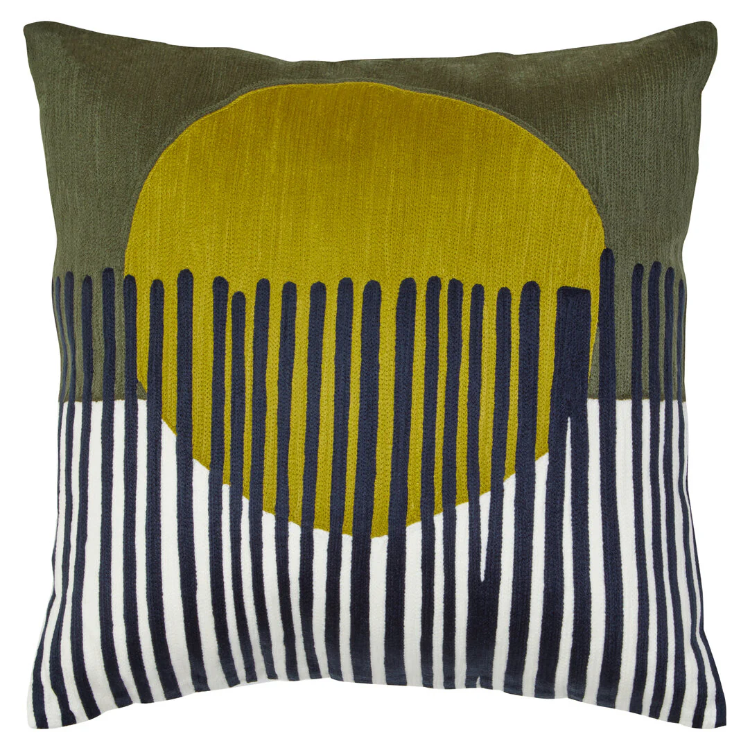 Bosie Ozella Green And White Cushion