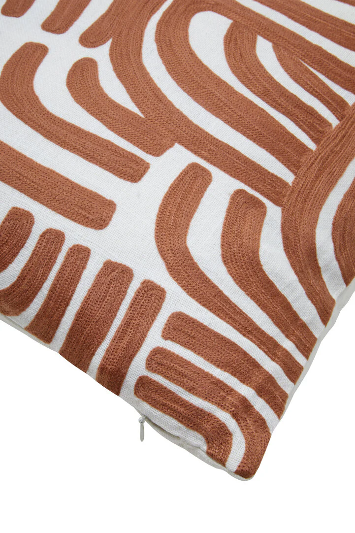 Bosie Ozella Natural And Terracotta Square Cushion - Image 6
