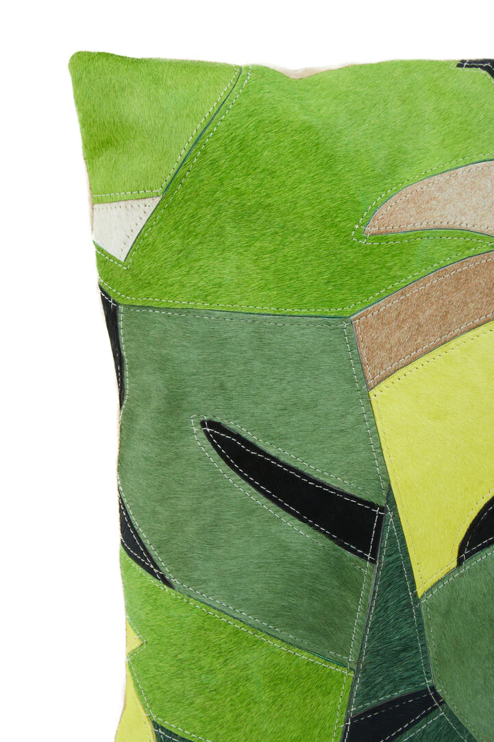Bosie Safira Botanical Hair on Leather Cushion - Image 4
