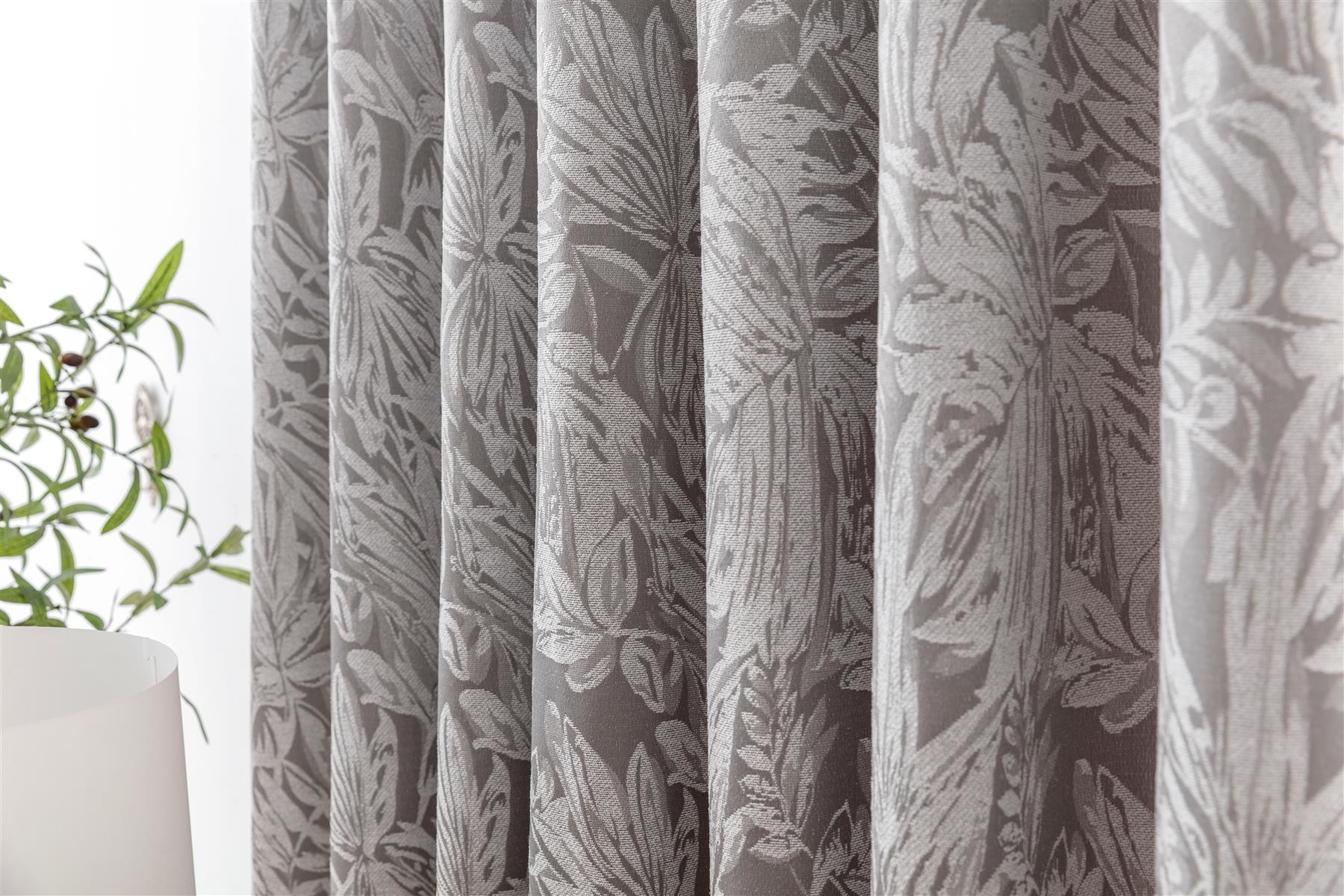 Botanic Chenille Jacquard Lined Pencil Pleat Taped Top Curtains - Image 2
