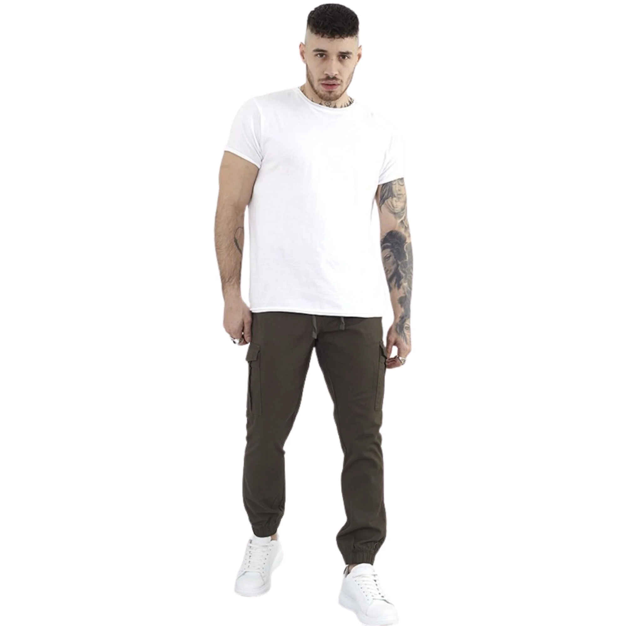 Brave Soul Fine Cargo Twill Jogger - Khaki