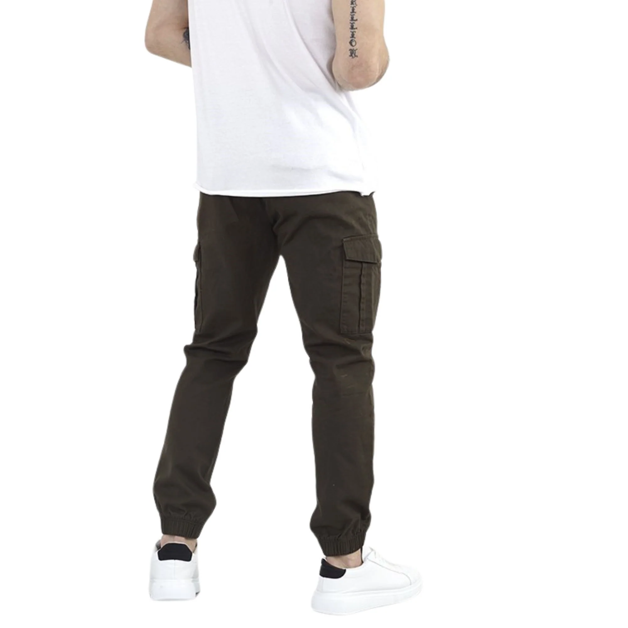 Brave Soul Fine Cargo Twill Jogger - Khaki - Image 3