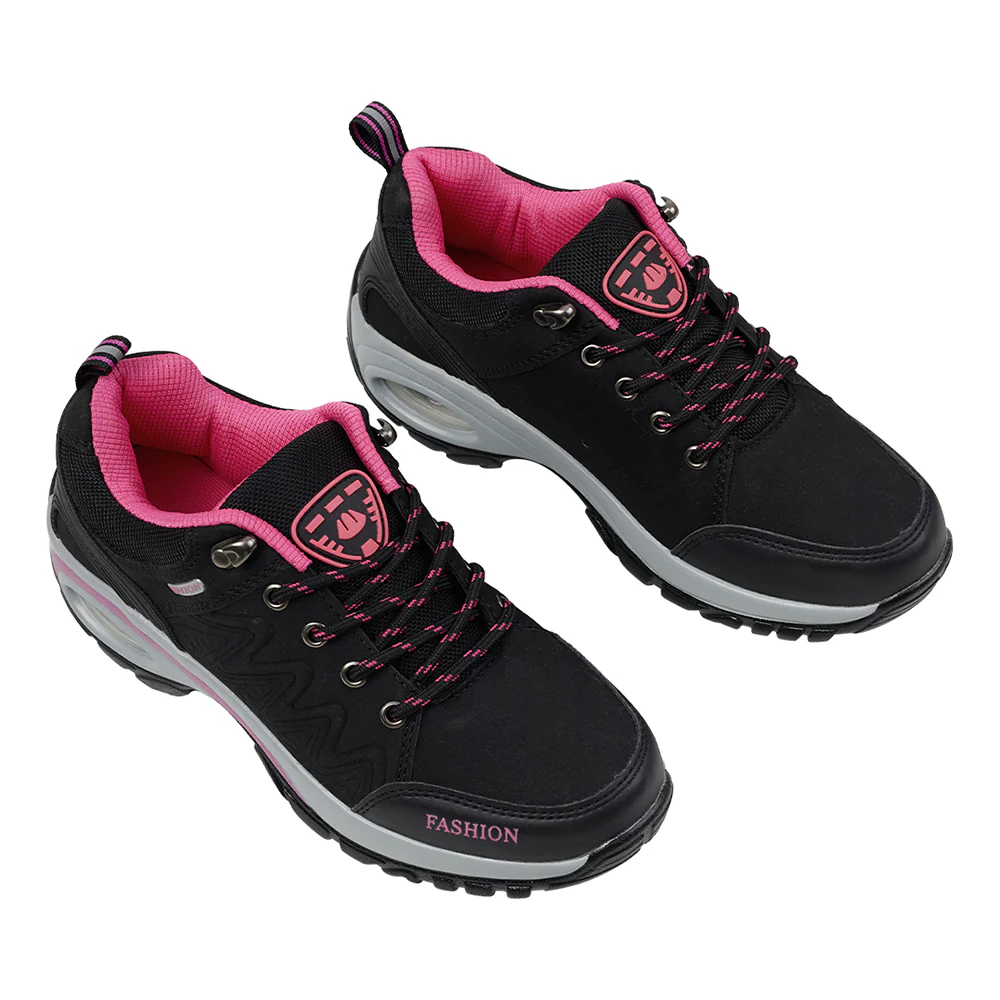 Breathable Lightweight Trainers - Black & Pink - Image 4