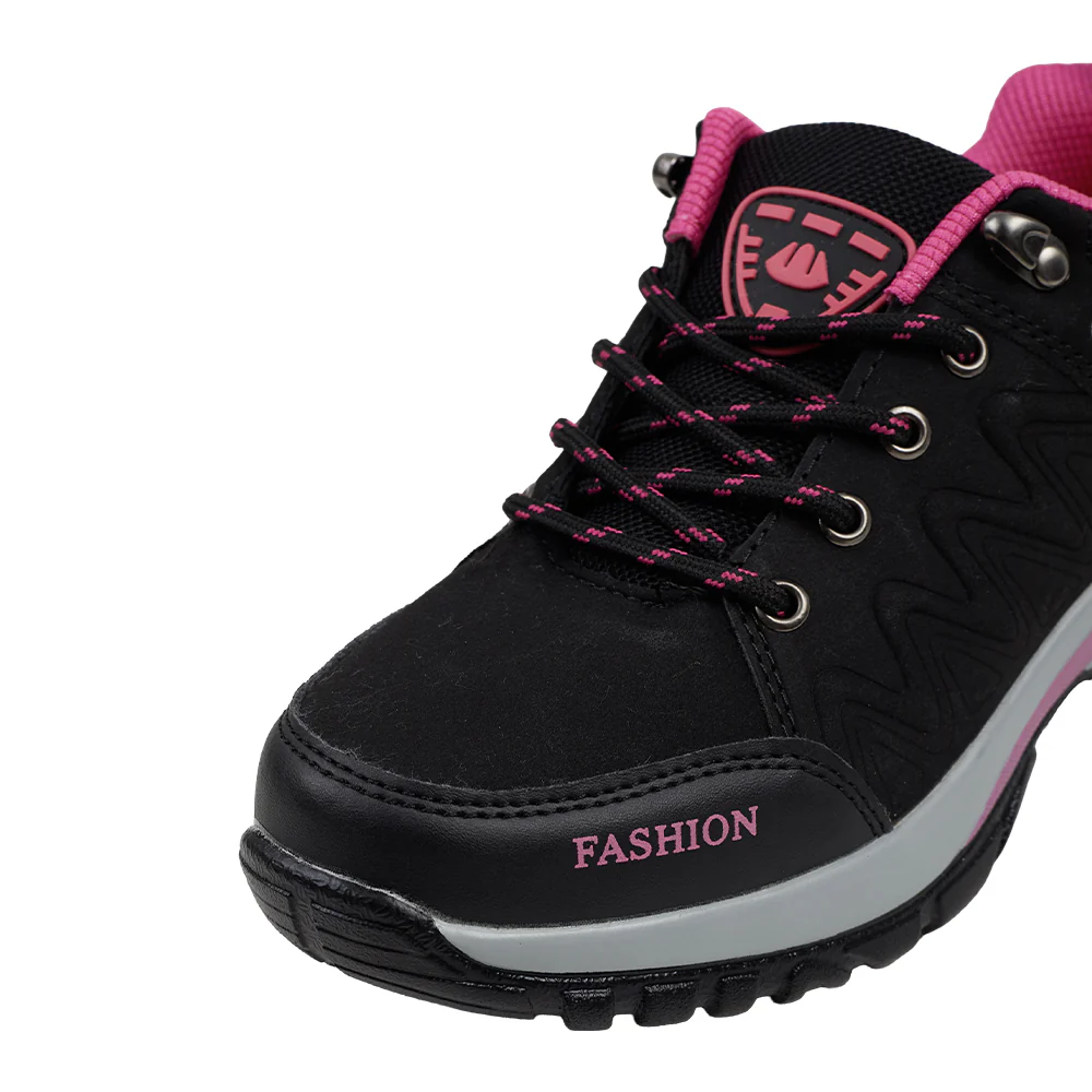 Breathable Lightweight Trainers - Black & Pink - Image 7