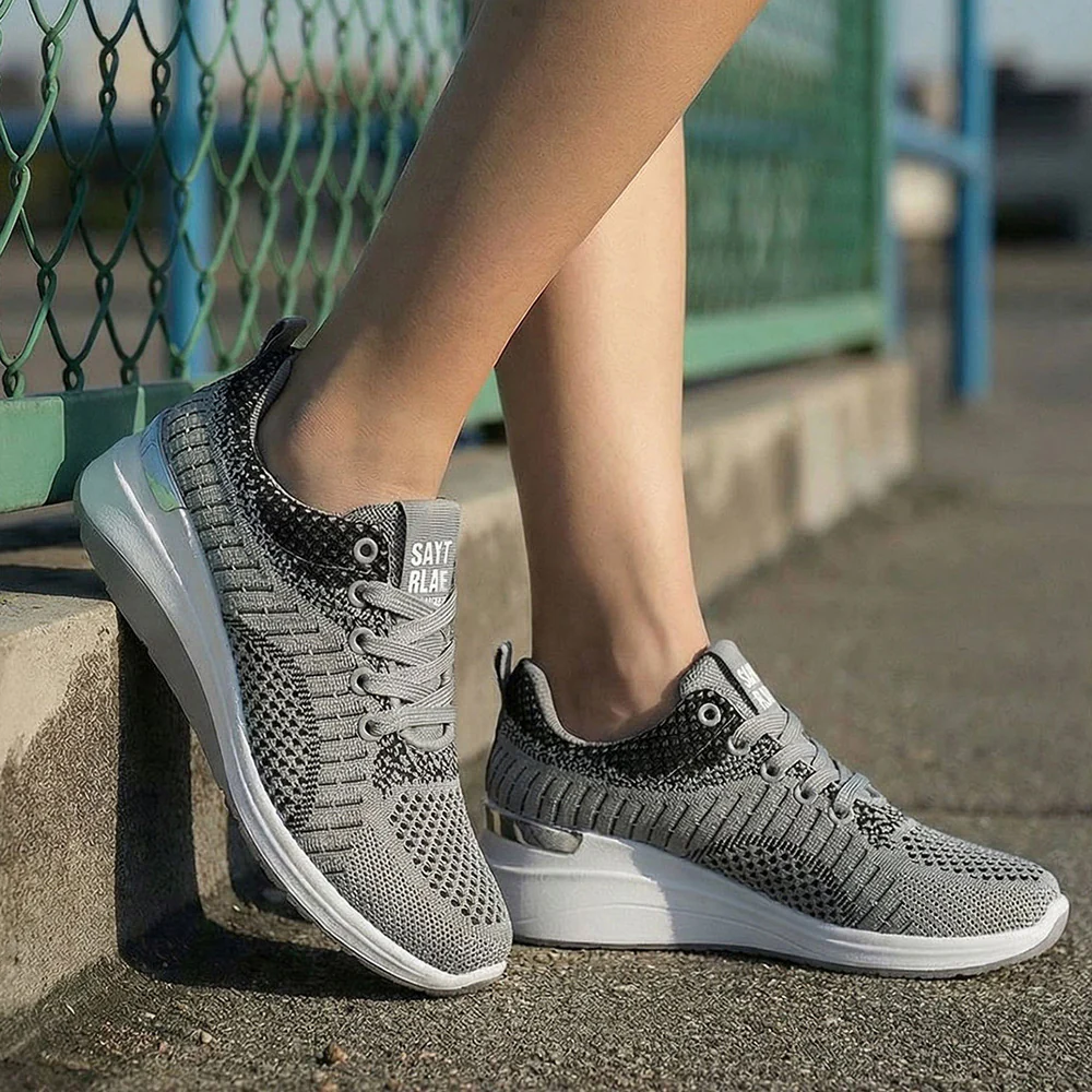 Breathable Lightweight Trainers - Grey - Image 2