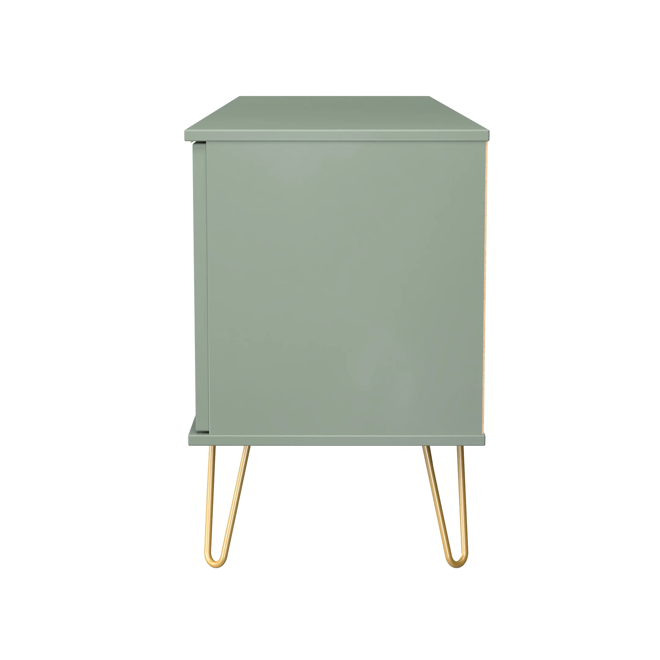 Breda Ready Assembled 2 Door 1 Drawer Wide TV Unit In Reed Green - Image 2