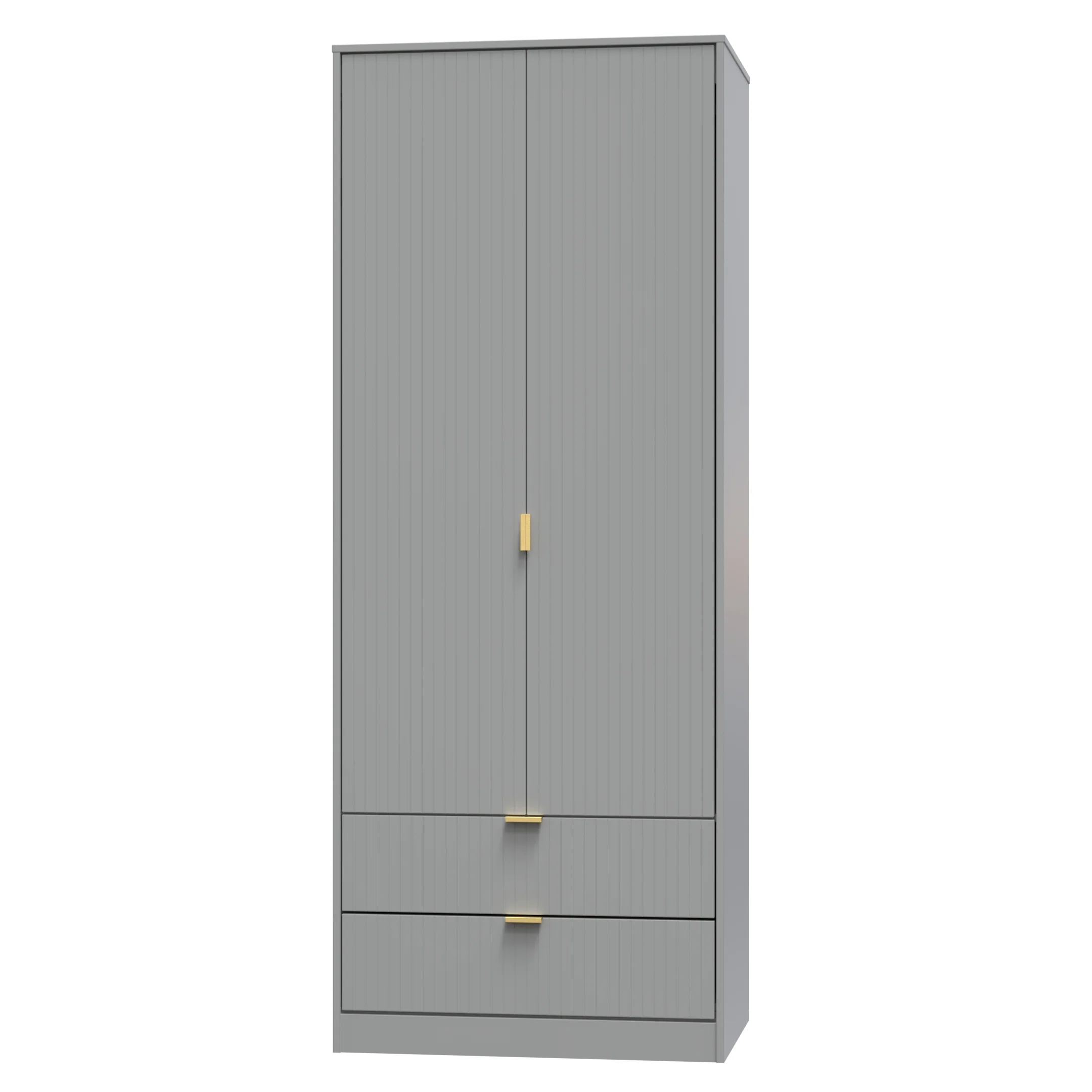 Breda Ready Assembled 2 Door 2 Drawer Wardrobe in Dusk Grey - Image 3