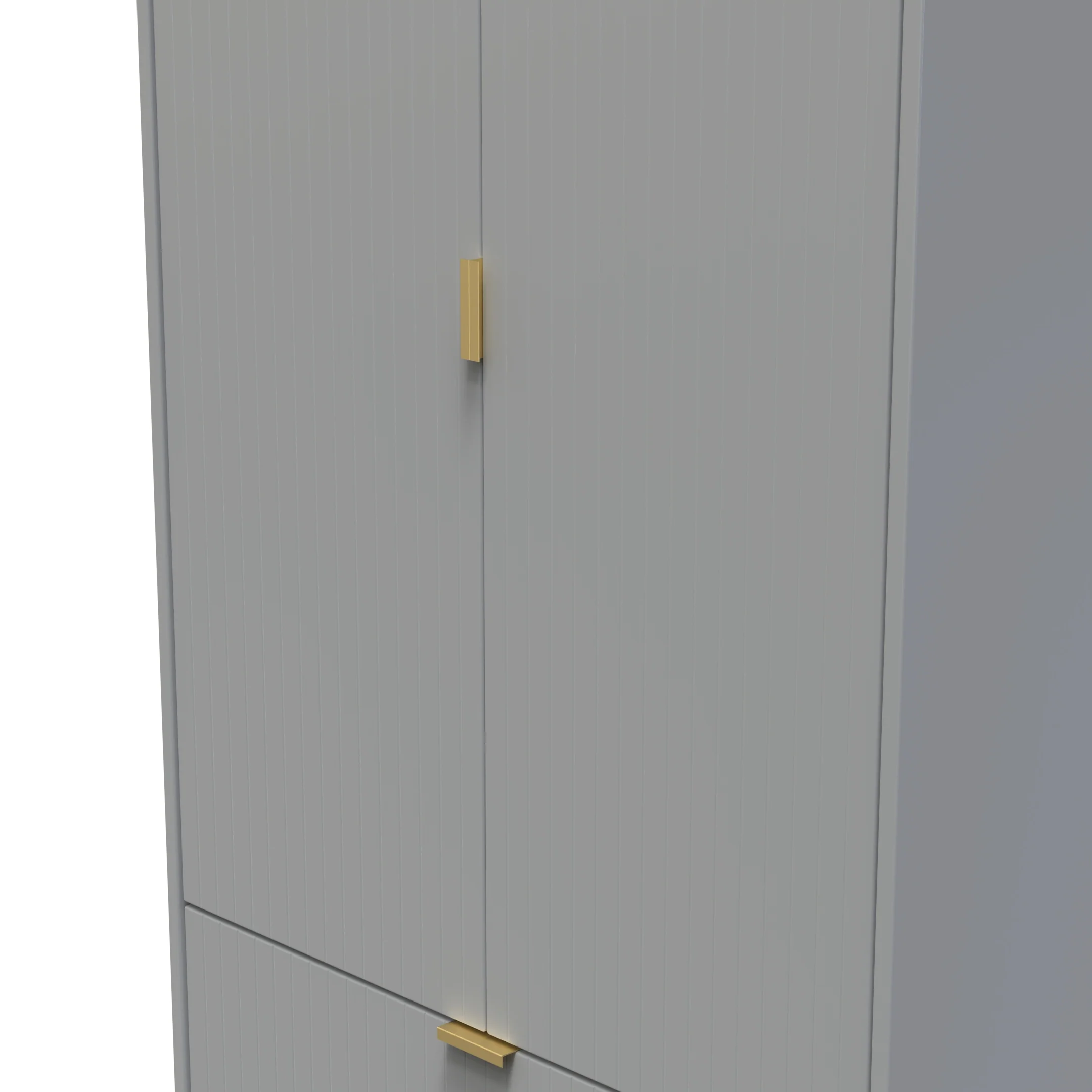 Breda Ready Assembled 2 Door 2 Drawer Wardrobe in Dusk Grey - Image 4
