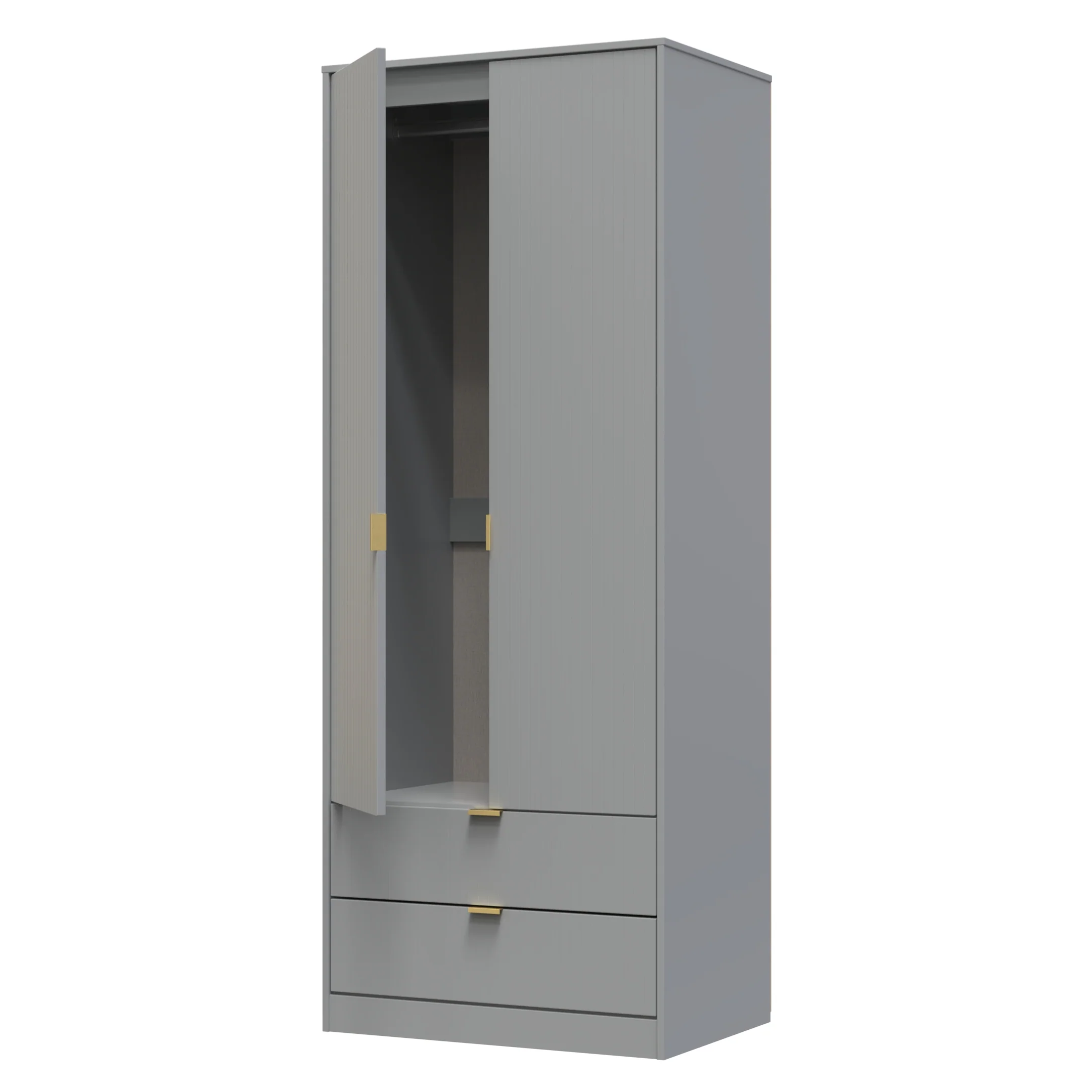 Breda Ready Assembled 2 Door 2 Drawer Wardrobe in Dusk Grey - Image 5