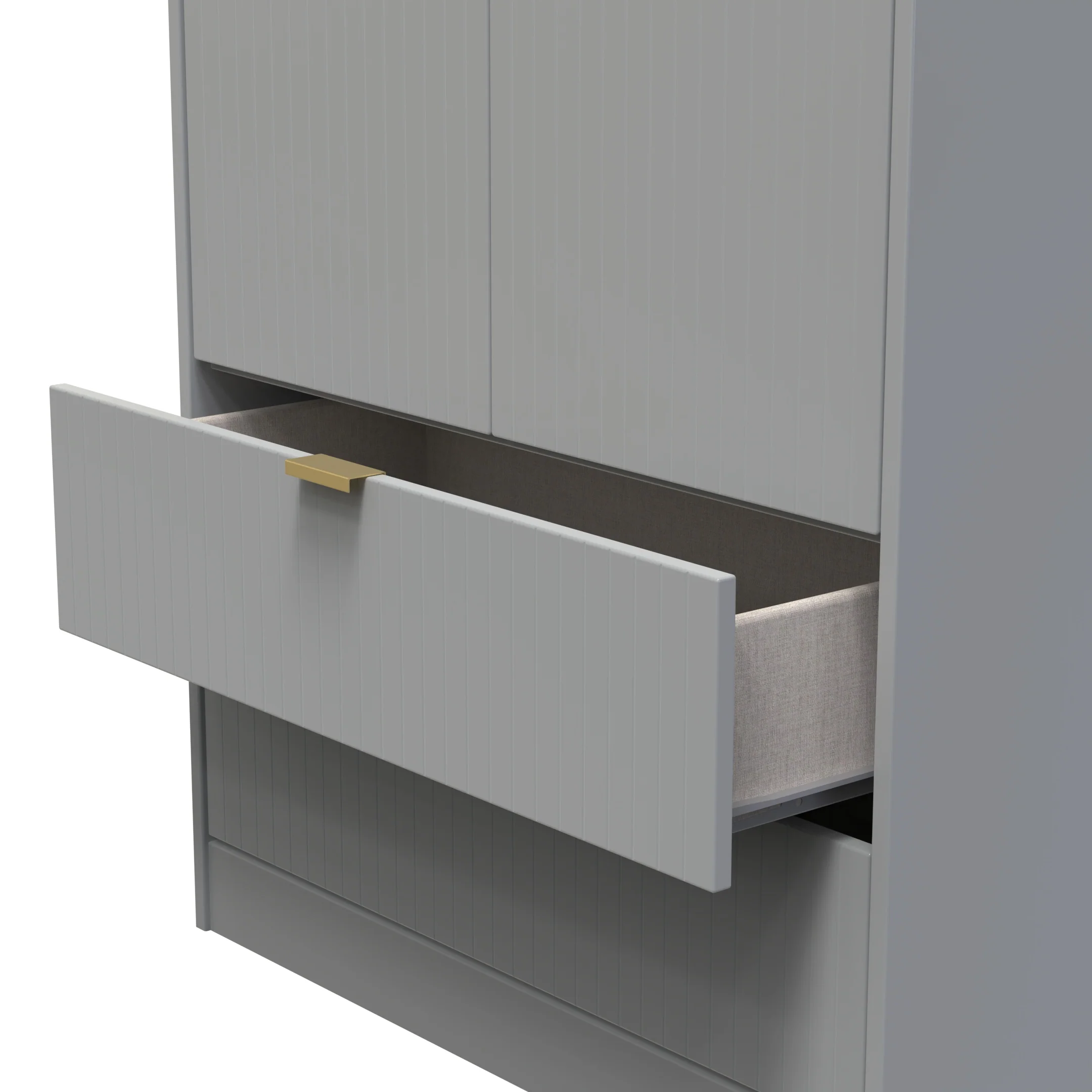 Breda Ready Assembled 2 Door 2 Drawer Wardrobe in Dusk Grey - Image 6