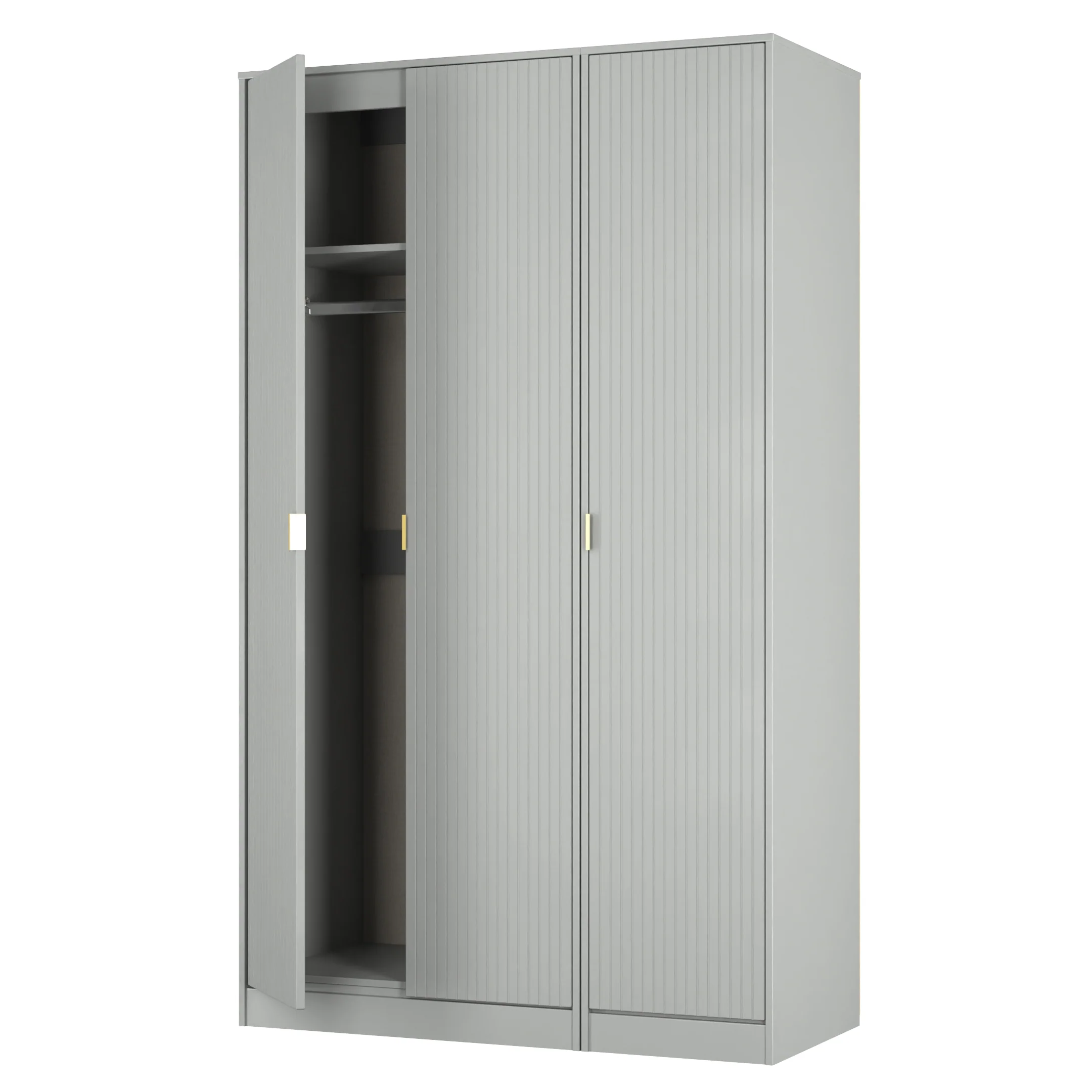 Breda Ready Assembled 3 Door Wardrobe in Dusk Grey - Image 5