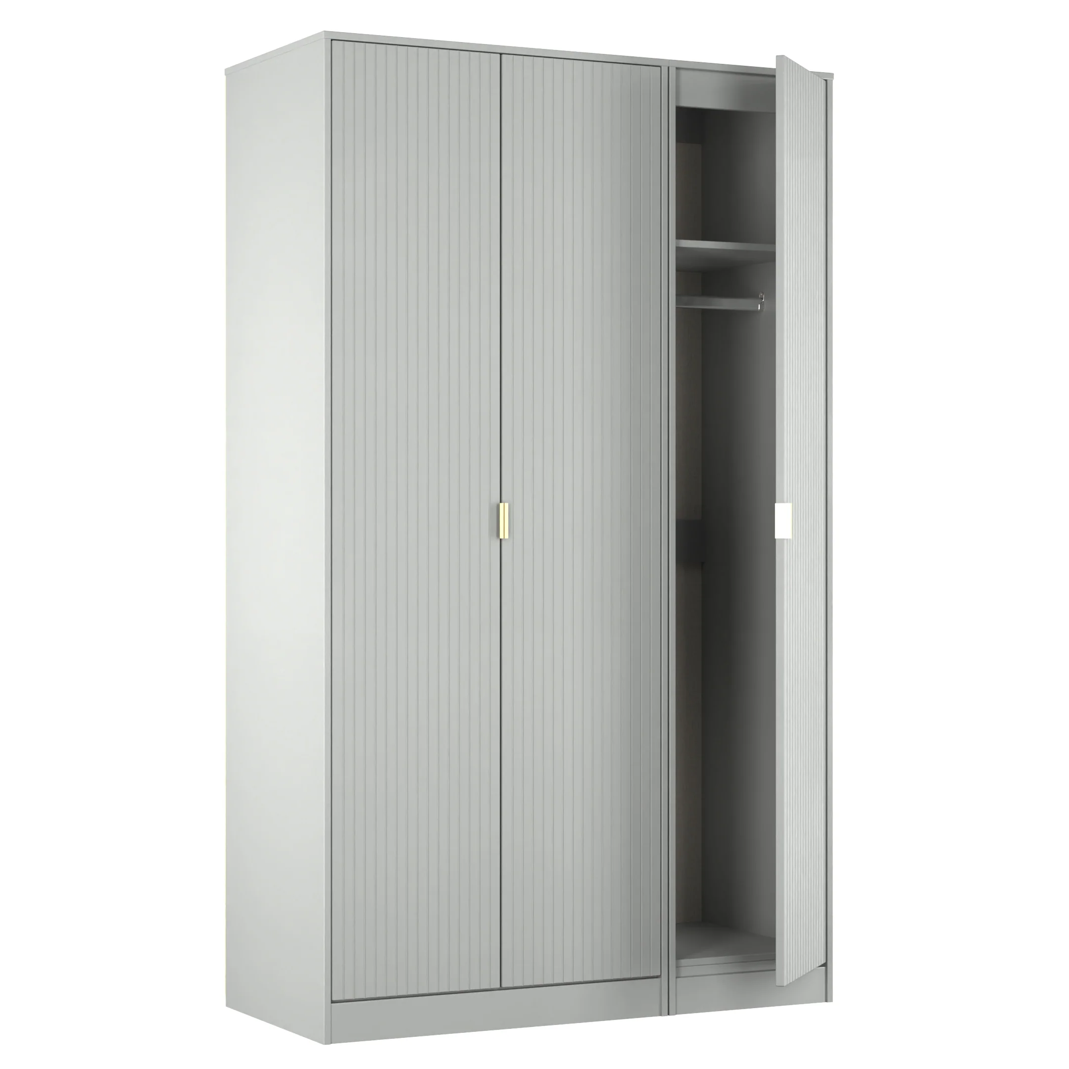 Breda Ready Assembled 3 Door Wardrobe in Dusk Grey - Image 6